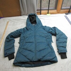 Columbia Down Jacket Womens Small Hooded Omni Heat Full Zip Puffer THICK WARM